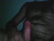 Lonely man who spits on cock and cum with sketch.
