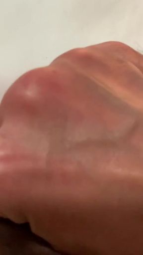 POV of masturbating my trans man's penis and sitting on a dildo until I cum   Clip 1