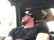Guy jerking off while doing construction work gets caught.
