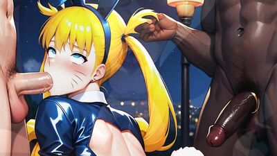 Santa Monica Pier gangbanged slut's ass in POV - Hentai porn