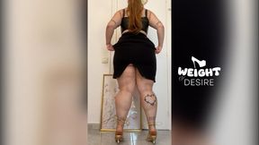 Voluptuous Amanda Shows Off: Perfect Pedicure, Golden Heels, and Gigantic Calves
