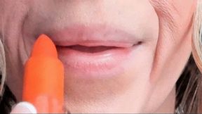 Orange Matte Lipstick Lip Smell (HD) WMV