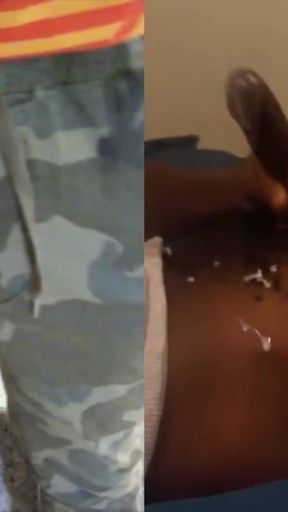 Stroking My BBC Hands Free Cumming Compilation
