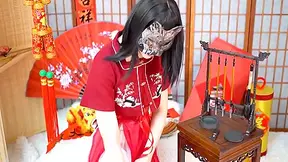 Ab065 Happy Chinese New Year-red Food Challenge And Nice Blow Job - 恭喜发财红色食物大挑战-性感红衣女郎口交射精 With Abby Kitty