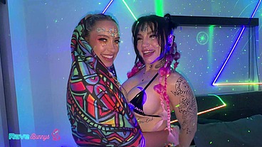 Nova Cane And Khloe Kapri Wrap Lips Around Brian Under Pink Lasers!