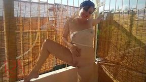 Nude Outdoor Summer Shower Tease &ndash_ Wet Terrace Glamour Scene 129