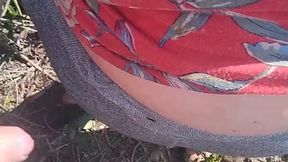 Bush blowjob and doggy style in public and happy ending in the mouth