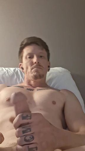 Muscular Guy Jerks off Solo with Massive Cumshot