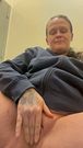 Dirty girl masterbates during work break in public bathroom