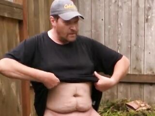 Doing some yard work and exposed undressed outside and jerked off!