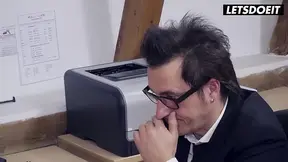 Office Sex with Hot Secretary and Giant Dick Boss