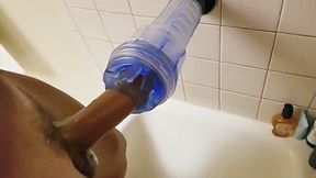 Fucking my Clear Pocketpussy in the Shower