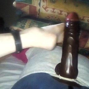 Stroking my dildo with my Foot.