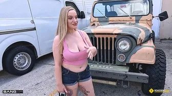 Kit Farrin enjoys hardcore roadside sex with GI Joey to fix her car