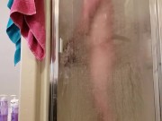 StepDaddy fucks his fleshlight in the shower while stepdaughter watches