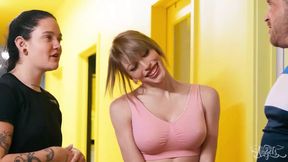 TRANS ANGELS - Mateo Tomas Flips Izzy Wilde Over And Penetrates Her Tight Hole In Missionary In The Gym