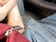 Dick out while ordering breakfast