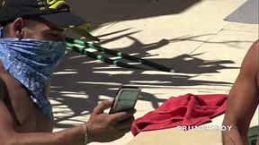 JESS fucked raw by striaght arab in the swimming pool