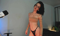 Watch this skinny teen with a huge toy get off in sexy lingerie