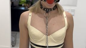 Leashed Jazzyyluxx in her apartment