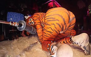 Butt Girl vs Huge Anal Dildos Cosplay Tigra Pt 1