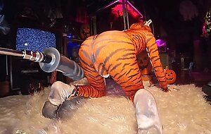 Butt Girl vs Huge Anal Dildos Cosplay Tigra Pt 1