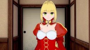 POV-Red Saber Nero Claudius allow you sextime [Hentai 3D]