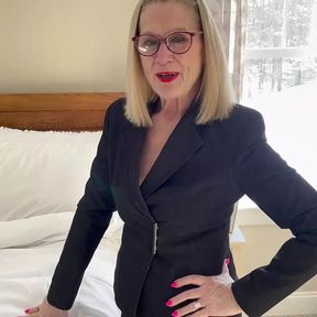 65 YEAR OLD Danielle Dubonnet Gets fucked before her banking job in the morning!