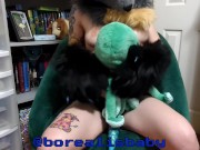 Solo Pegging a Soft Octopus Plushie Hole with Tentacle Strap On