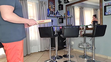 Naughty slut sucking the delivery guy's cock for her pizza, cum swallow Ft. Browneyeddevil & domslutfucker.