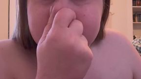 Blonde BBW Struggles and Moans Holding Her Breath