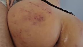 Sissy shemale gets hard anal fucking at BDSM festival