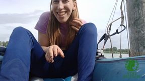 Self pleasure on the lake in my kayak.