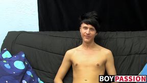 Throbbing cock teen Chad masturbates in passionate solo