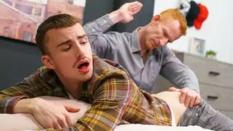 Dad Creep - Step Daddy Gives His Gay Step Son Some Serious Ass Spanking Before Fucking Him