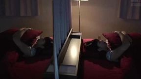 Widowed MILF cheats with teen while her oldersister watches