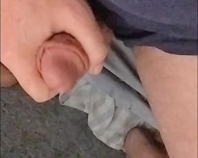 Grandpa wanking and cumming like a fountain