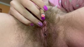 Hairy Pussy and Cigar Closeup