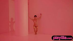 Big boobs curvy Latina teen DJ strips to flaunt juicy bubble butt