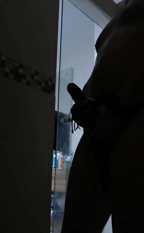 Shower jerking....