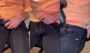 edging with massage gun until cum gushes inside tight underwear on camera