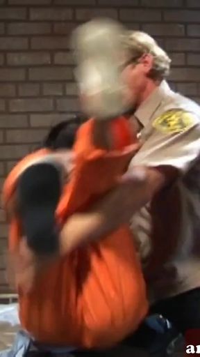 Thrilling moment from &quot;Bodybuilder fucks model babe in prison anal hardcore&quot;