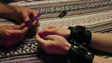 Thick Black Leather Cuff Bondage BDSM Fingernail Clipping