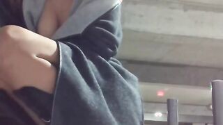 Cute Girls Masturbates In A Parking Garage