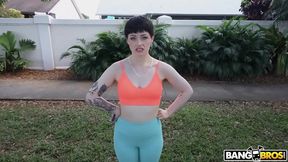 White girl rides big black cock in missionary position
