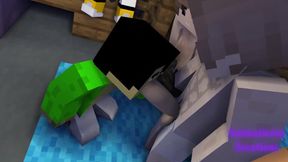 Secret Minecraft Club raw gay femboy blowjob hardcore cum