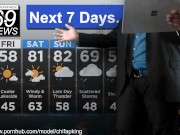 Channel69 News - Black Chubby Weather Man Jacks Slippery Cock Busts Fat Nut, Cums Hard in Suit