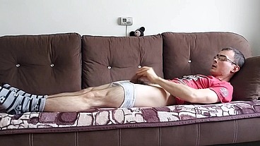 College Nerd Skips Classes To Jerk Off His Big Bushy Cock