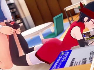 Sarada Footjob in Hokage House Boruto