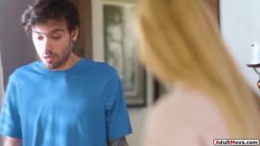 Stepmom Teaches Her Stepson's First Lesson: A Sensual Encounter with a Busty Milf